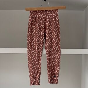 Lou & Bear Girls' Rust Floral Print Leggings - Kids Bottoms